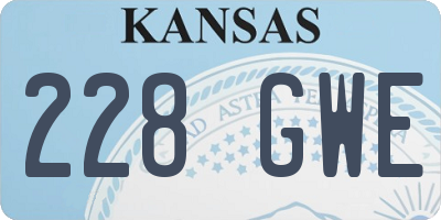 KS license plate 228GWE