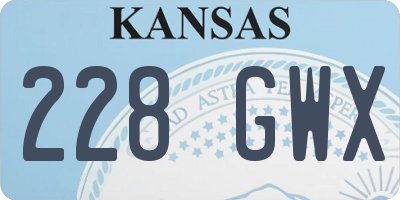 KS license plate 228GWX