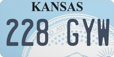 KS license plate 228GYW