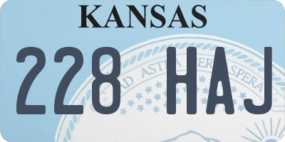 KS license plate 228HAJ