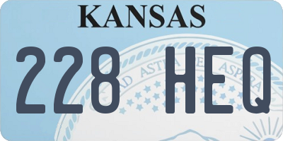 KS license plate 228HEQ