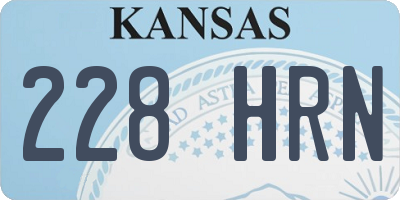 KS license plate 228HRN