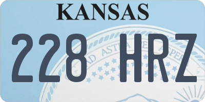 KS license plate 228HRZ
