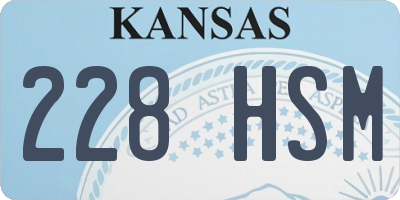 KS license plate 228HSM