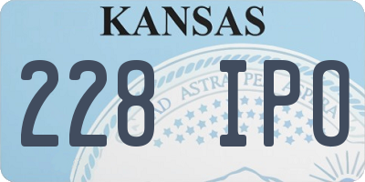 KS license plate 228IPO