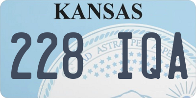 KS license plate 228IQA