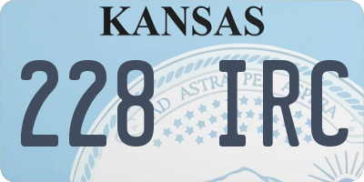 KS license plate 228IRC