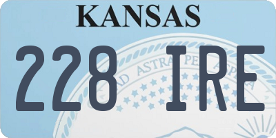 KS license plate 228IRE