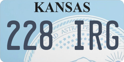 KS license plate 228IRG