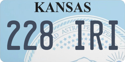 KS license plate 228IRI
