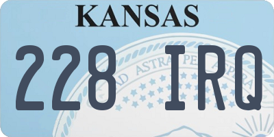 KS license plate 228IRQ