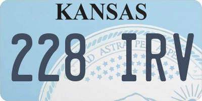KS license plate 228IRV