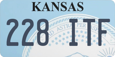 KS license plate 228ITF