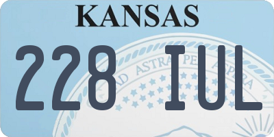 KS license plate 228IUL