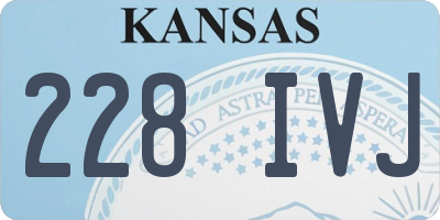 KS license plate 228IVJ