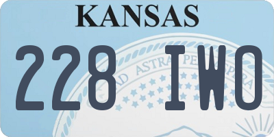 KS license plate 228IWO