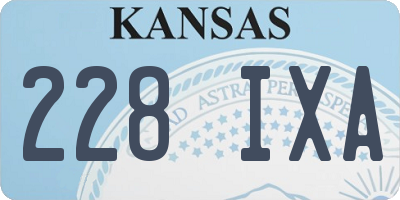 KS license plate 228IXA