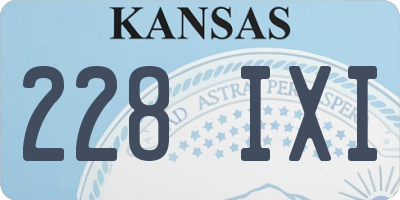 KS license plate 228IXI