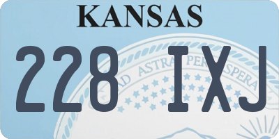 KS license plate 228IXJ