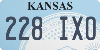 KS license plate 228IXO