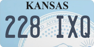 KS license plate 228IXQ