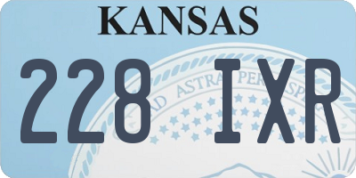 KS license plate 228IXR