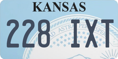 KS license plate 228IXT