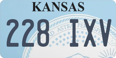 KS license plate 228IXV