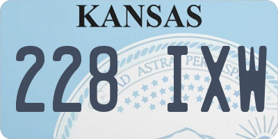 KS license plate 228IXW