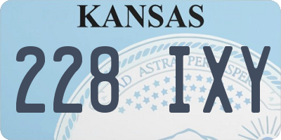 KS license plate 228IXY
