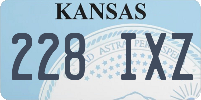 KS license plate 228IXZ