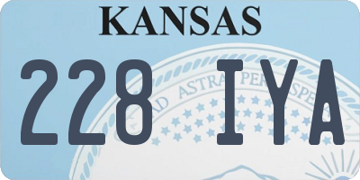KS license plate 228IYA