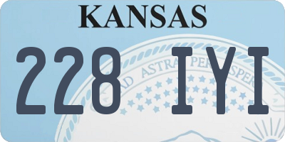 KS license plate 228IYI