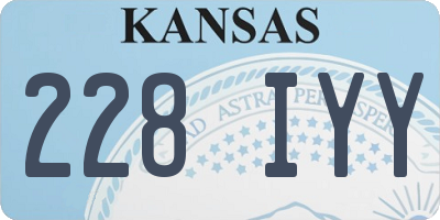 KS license plate 228IYY