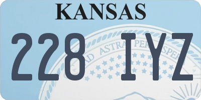KS license plate 228IYZ