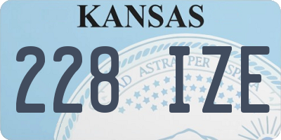 KS license plate 228IZE
