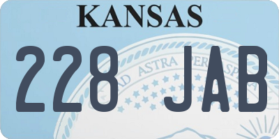 KS license plate 228JAB