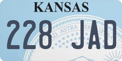 KS license plate 228JAD