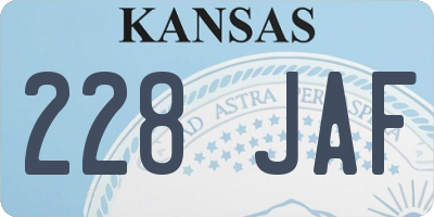 KS license plate 228JAF