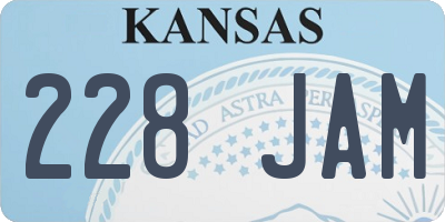 KS license plate 228JAM