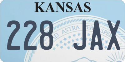 KS license plate 228JAX