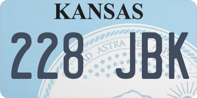 KS license plate 228JBK