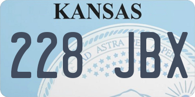 KS license plate 228JBX