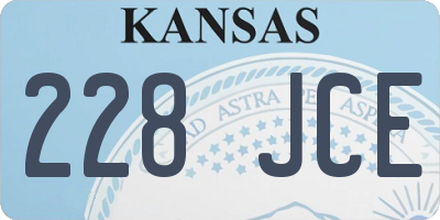 KS license plate 228JCE