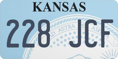 KS license plate 228JCF