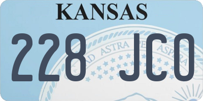 KS license plate 228JCO