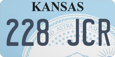 KS license plate 228JCR