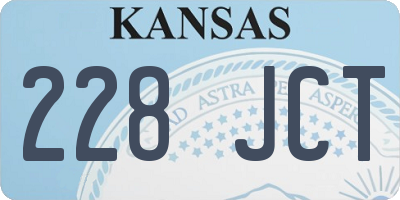 KS license plate 228JCT