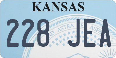 KS license plate 228JEA