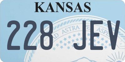 KS license plate 228JEV